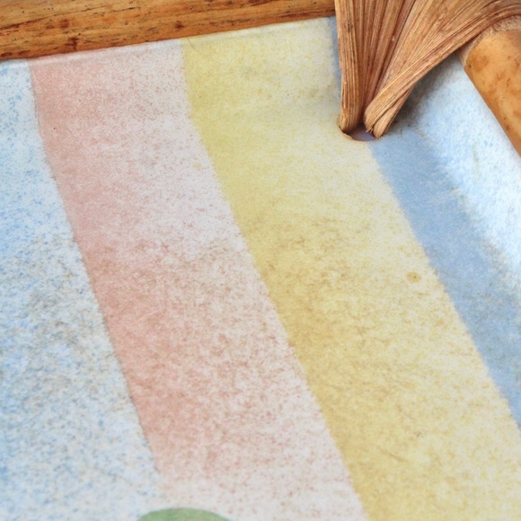 Vintage 1980s French Serving Tray Fiberglass Bamboo Alpac Anne Stringer Camaieu - Picture 7 of 10